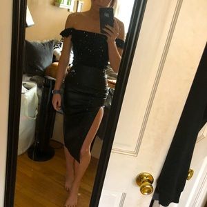 Pleather top shop skirt